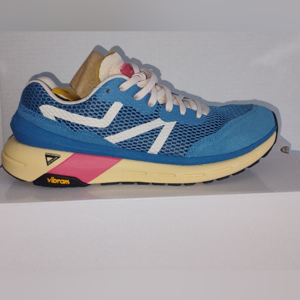 Blue and Pink Athletic Sneakers